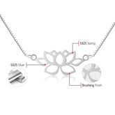 Hollow Out Lotus Necklace - 925 Sterling Silver Charm Jewelry (GX326) - Touchy Style