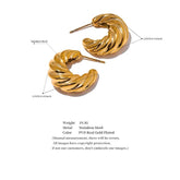 Hoop Earrings Charm Jewelry - C-Shape Twisted - YH2880A - Touchy Style