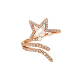 Incomplete Star Pearl Zircon Golden Opening Finger Rings Charm Jewelry RCJXYO18 - Touchy Style