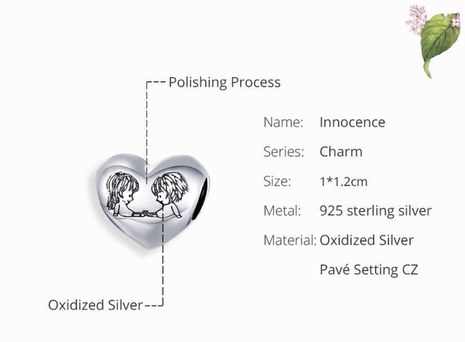 Innocence Childhood Heart 925 Sterling Silver Pendant Charm Jewelry BOS21 Without Chain - Touchy Style