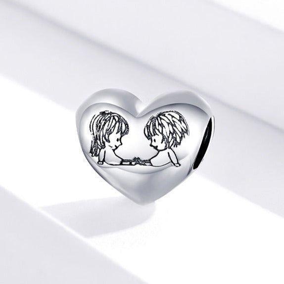 Innocence Childhood Heart 925 Sterling Silver Pendant Charm Jewelry BOS21 Without Chain - Touchy Style