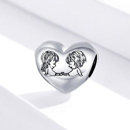 Innocence Childhood Heart 925 Sterling Silver Pendant Charm Jewelry BOS21 Without Chain - Touchy Style