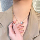 Irregular Matte Geometric Pendant NecklaceCharm Jewelry NCJOI02 - Touchy Style .