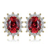 JPECJ258 Stud Earrings Charm Jewelry - Created Sapphire Ruby 925 Sterling Silver - Touchy Style