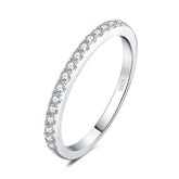 JPRCJ304 Finger Ring Charm Jewelry - Moissanite Half Eternity 925 Sterling Silver - Touchy Style