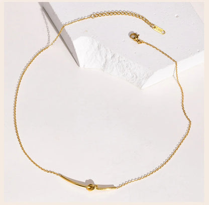 Knot Chain Simple Long Pendant Necklaces Charm Jewelry - NCJB11 - Touchy Style