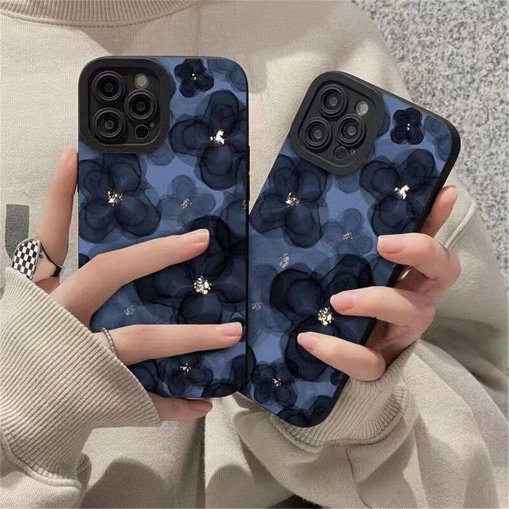 Korea Style Cute Floral Phone Cases for iPhone 14, 13, 12, 11, Pro Max, X, XS Max, XR, Plus - Touchy Style