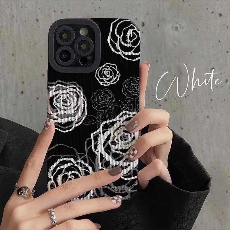 Korea Style Cute Floral Phone Cases for iPhone 14, 13, 12, 11, Pro Max, X, XS Max, XR, Plus - Touchy Style