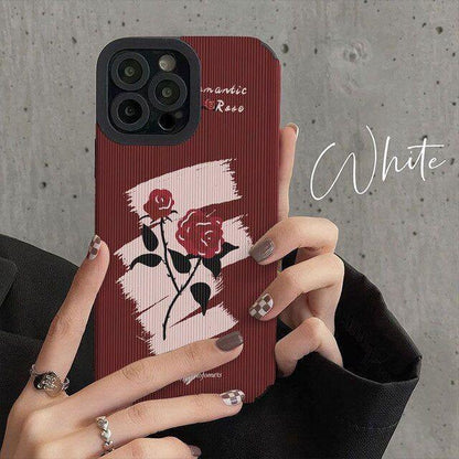 Korea Style Cute Floral Phone Cases for iPhone 14, 13, 12, 11, Pro Max, X, XS Max, XR, Plus - Touchy Style