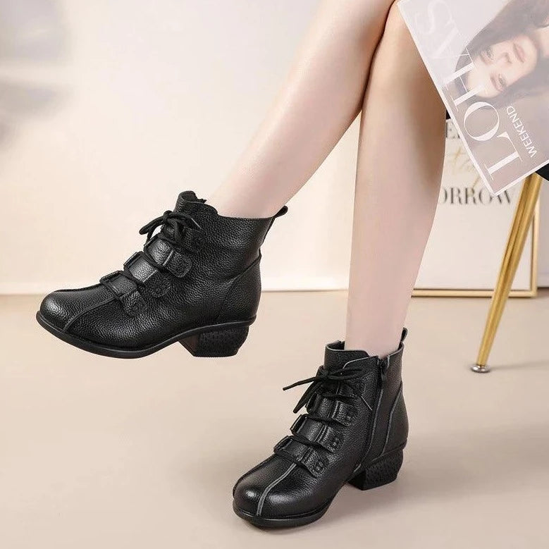 Ladies Ankle Boots Block Heel Comfort Casual Ankle Boots For Women US Work  Wedding Walking Boots Faux Leather Fashion Ankle Boots Sale Clearance US