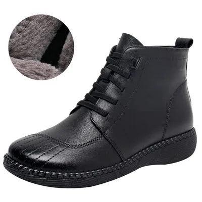 Leather Ankle Boots Handmade Soft Sneakers Women&