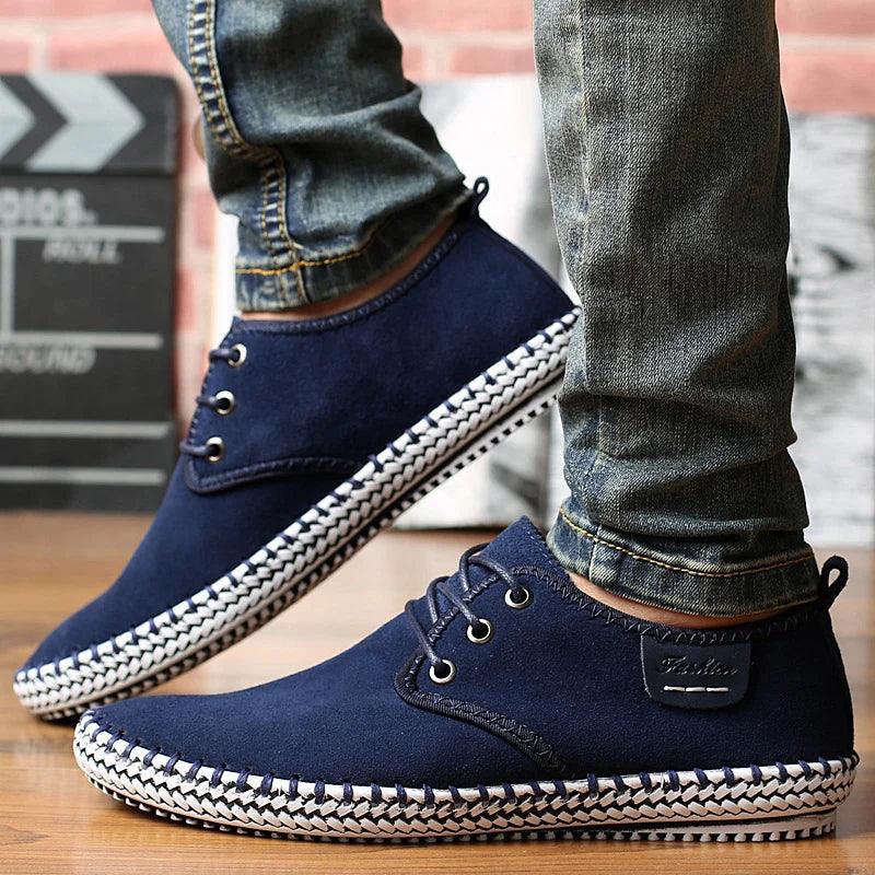 Mens Casual Shoes Canvas Oxfords High Top Leather Shoes Sneakers Fashion  New