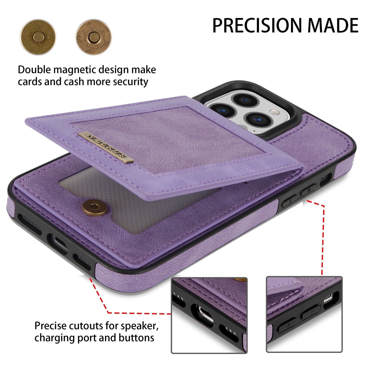 Card Slot Leather iPhone 13 Pro Max Wallet Case with Card Holder – wowacase