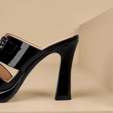 Leather Chunky High Heels - TSS101 Women&