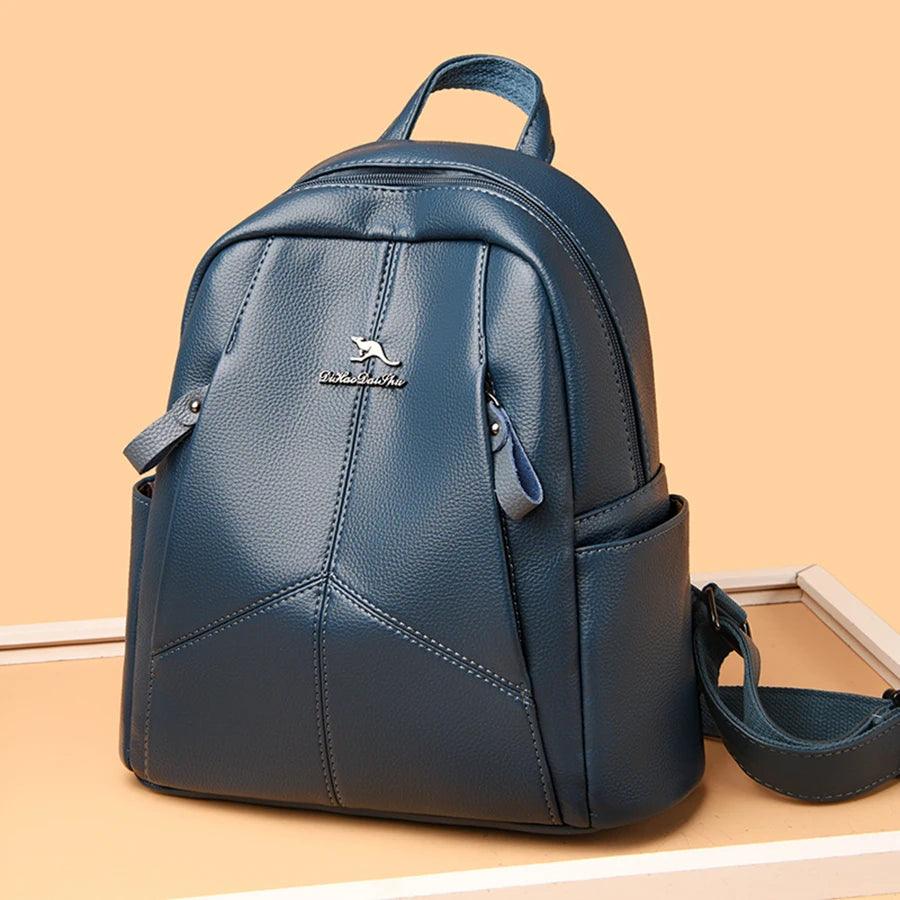 Fashion Men Leather Backpack Black School Bags for Teenager Boys | Black school  bags, Leather backpack for men, Men's backpack