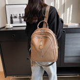 Leather Cool Backpack For Women Large Capacity Travel Fashion School Bags GCBLKS56 - Touchy Style