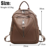 Leather Cool Backpack For Women Large Capacity Travel Fashion School Bags GCBLKS56 - Touchy Style