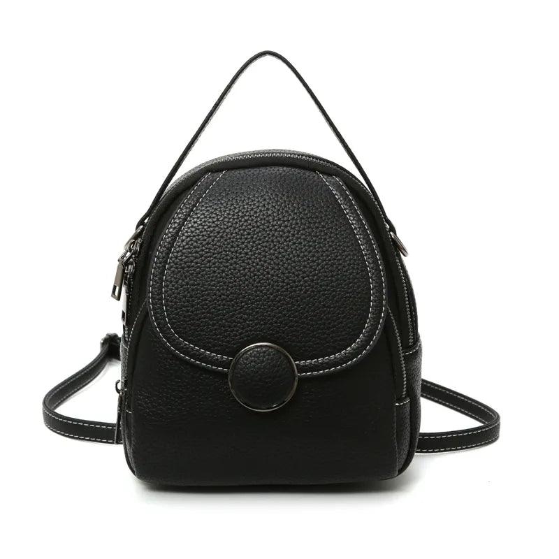 Leather Cool Backpack Mini Soft Touch Multi-Function Small Backpack - Touchy Style