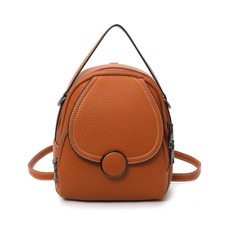 Leather Cool Backpack Mini Soft Touch Multi-Function Small Backpack - Touchy Style