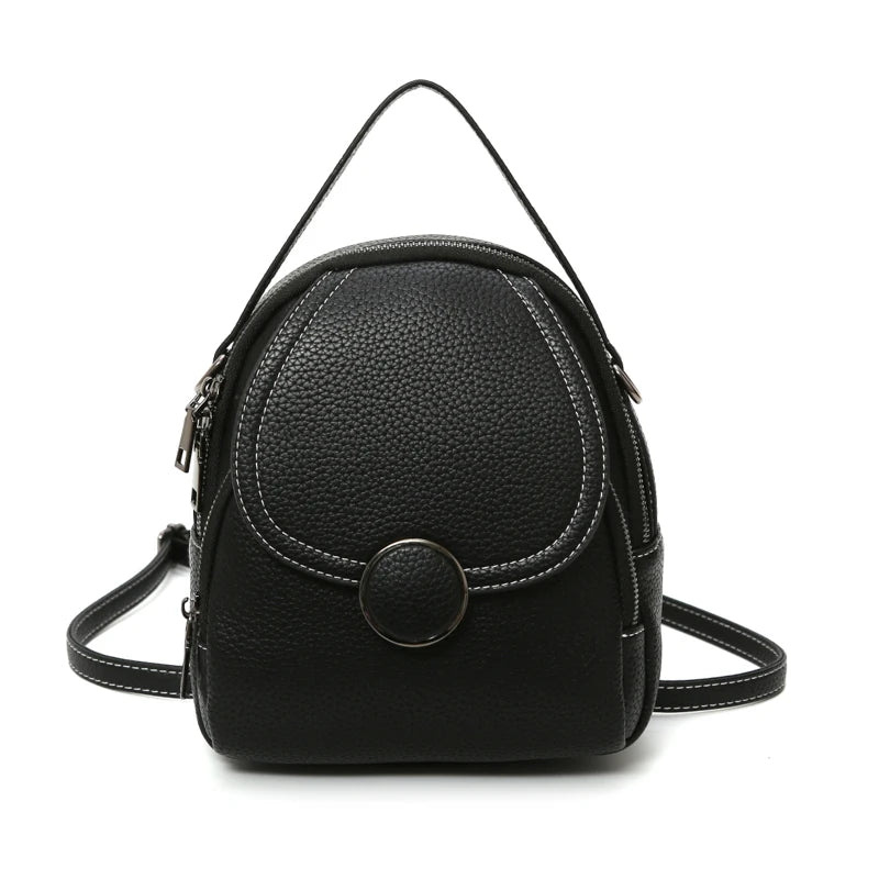 Leather Cool Backpack Mini Soft Touch Multi-Function Small Backpack - Touchy Style