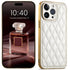 Leather Cute Phone Case for iPhone 14 Plus, 13 Pro Max, and 12 Pro - Gold Plating - Touchy Style