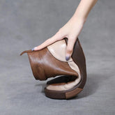 Leather Fashion Comfy Ankle Boots Women&