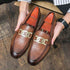 Leather Flat Formal Loafers - Men&