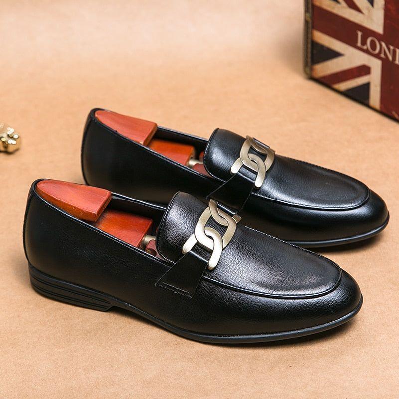 Leather Flat Formal Loafers - Men's Casual Shoes WC1233 | Touchy Style