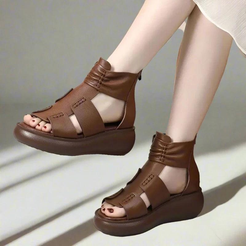 Leather Sandals Cool Boots Platform Casual Shoes For Women&