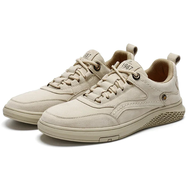 Leather Sneakers Outdoor British Men&