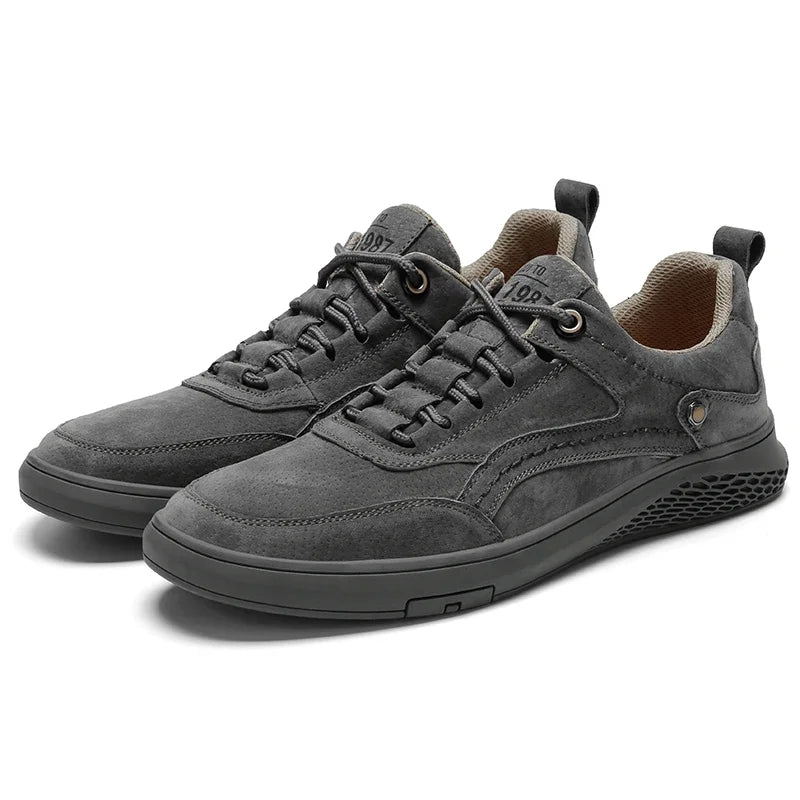 Leather Sneakers Outdoor British Men&