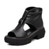 Leather Wedges Heels Gladiator Sandals Women&