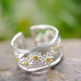 LFJD0150: Little Flowers Charm Sterling Silver Rings Jewelry - Touchy Style .