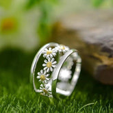 LFJD0150: Little Flowers Charm Sterling Silver Rings Jewelry - Touchy Style .