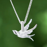 LFJE0201 Exquisite Small Swallow Necklace Charm - 925 Sterling Silver Jewelry - Touchy Style