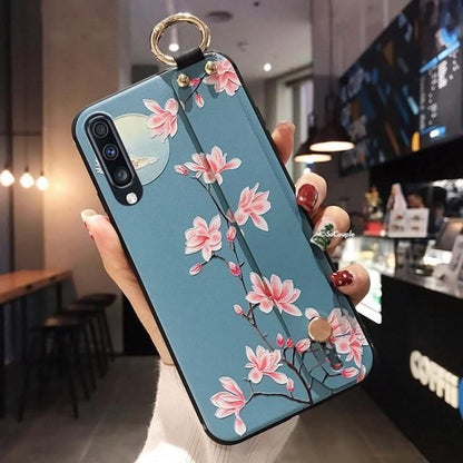 Light Blue Flower Cute Phone Cases For Galaxy S9 S10 S20 Plus Ultra Note - Touchy Style