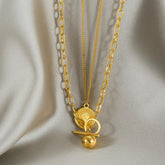 Long Necklaces Charm Jewelry Double Layers Coin Cross ET517 - Touchy Style