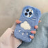 Lovely White Blue Clouds Plush Cute Phone Case for iPhone 11-15 Pro Max and 15 Plus - Touchy Style