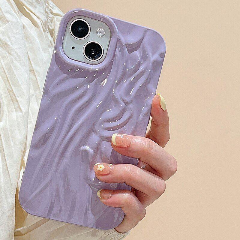 Luxury Bright Pleats Cute Phone Cases For iPhone 11 Pro Max, 12, 13, 14, 14 Pro - Touchy Style