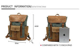 Luxury Cool Backpack Men Waterproof Crazy Horse Leather Canvas School Bag Large Laptop Rucksack Back Pack Travel Bag Male - Touchy Style