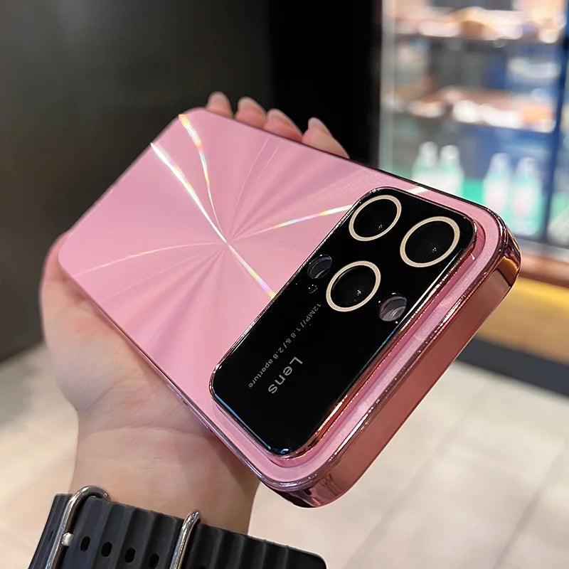 Luxury Laser Glass Phone Case for iPhone 15, 11, 12, 13, and 14 Pro Max – Cute Design - Touchy Style