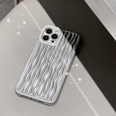 Luxury Plating Metal Color Water Ripple Cute Phone Cases For iPhone 13 11 12 14 Pro Max XS XR X - Touchy Style