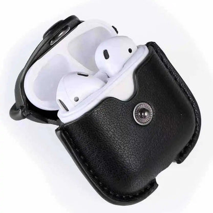 Luxury PU Leather Protective Cover with Hook for AirPods 1-3 - Touchy Style