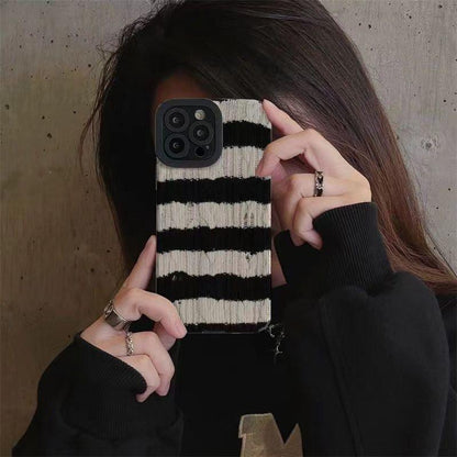 Luxury Stripe Pattern Cute Phone Case for iPhone 14 Pro Max, 13, 12, 11, XS, XR, 7, 14 Plus - Touchy Style