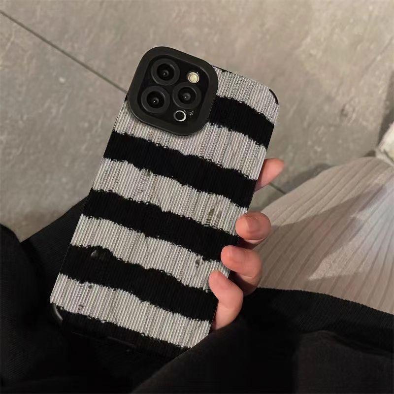 Luxury Stripe Pattern Cute Phone Case for iPhone 14 Pro Max, 13, 12, 11, XS, XR, 7, 14 Plus - Touchy Style