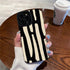 Luxury White Black Stripe Pattern Cute Phone Case for iPhone 14 Pro Max, 13, 12, 11, XS, XR, 7, 14 Plus - Touchy Style