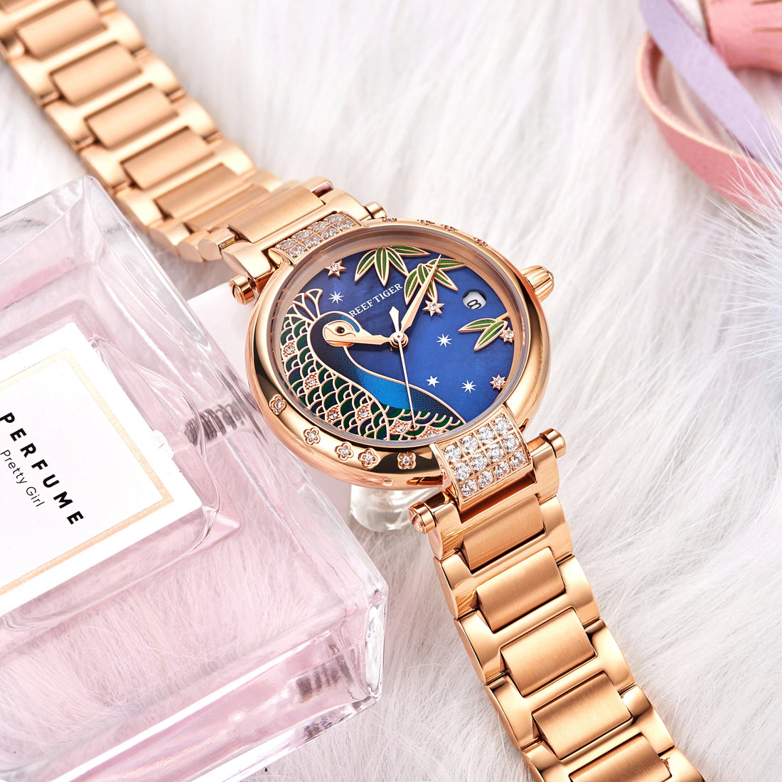 Luxury Women Simple Watch GSW651 Rose Golden Stainless Steel Automatic Wristwatch - Touchy Style