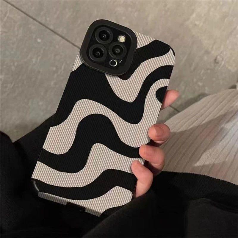 Luxury Zebra Stripe Pattern Cute Phone Cases for iPhone 14 Pro Max, 13, 12, 11, XS, XR, Xs Max, 7, 14 Plus - Touchy Style