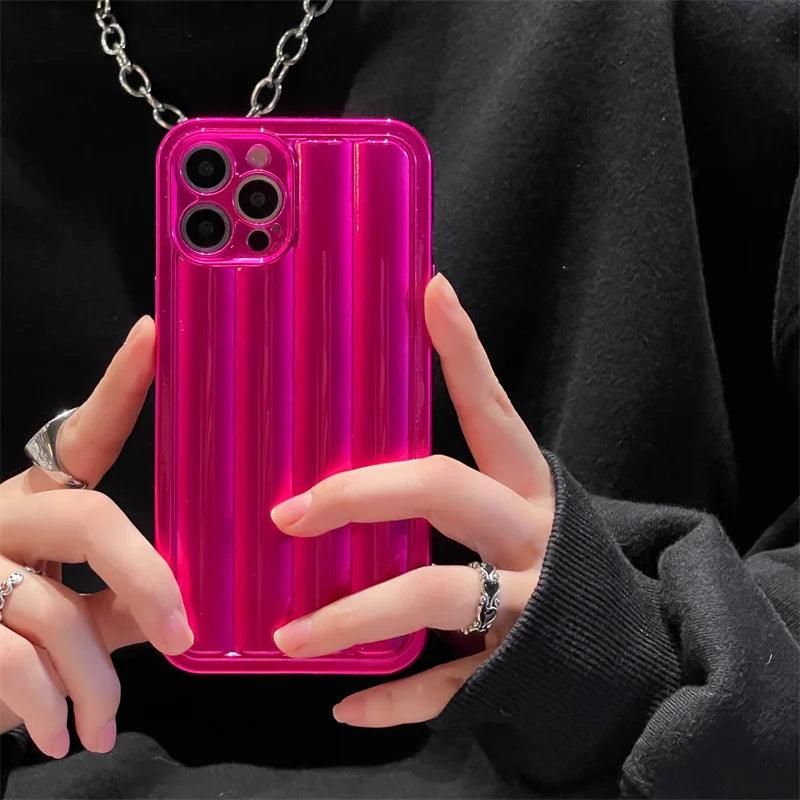 Matte Stripes Cute Phone Cases For iPhone 15, 14, 13, 12 Pro Max, 11, 7 Plus, 8, XR, X, XS, and 13 Mini - Touchy Style