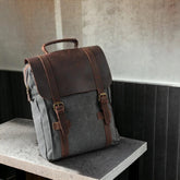 MBCB418 Cool Backpack - Fashion Leather Canvas School Bag - Touchy Style